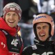 BISCHOFSHOFEN,AUSTRIA,06.JAN.20 - NORDIC SKIING, SKI JUMPING - FIS World Cup, Four Hills Tournament, large hill. Image shows the rejoicing of Michael Hayboeck and Stefan Kraft (AUT). Photo: GEPA pictures/ Christian Walgram